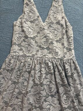 Aqua Silver Lace Mini Dress